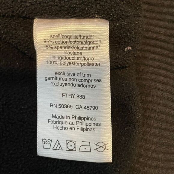 Danskin Fleece Lined Zip-Up Hoodie Sweatshirt Black Knit M - Picture 5 of 8